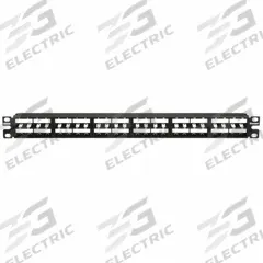 Patch Panel: 1 Rack Units, 48 Ports, Flat, Front Numbered, Unshielded, Rear Access, Unequipped (MPN CPP48HDWBLY). Key specifications — Brand: PANDUIT; Compatible Adapter Type: Panduit Mini-Com Modules; Material: Steel; _Access Type: Rear Access; _Port Labeling: Front Numbered; _Series: Mini-Com; _Shielded: Unshielded.
