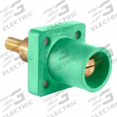 Single Pole Receptacle: Green, Straight Taper Nose Mating, Threaded Stud Termination, 400 A (MPN 16R31-XG). Key specifications — Series: 16; Receptacle Gender: Male; Brand: LEVITON.