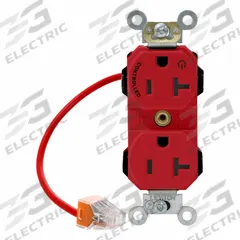 LEVITON Plugs and Receptacles: Duplex, 5-20, Red, 125V AC, 20 A, 2 Pole / 3 Wire (MPN M5362-1CR)