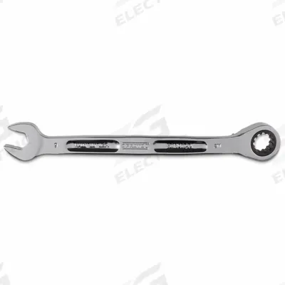 PROTO Combination Wrenches: Alloy Steel, Full Polish Chrome, 9 mm Head Size - Metric Spline Ratcheting Combination Wrenches