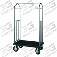 HOSPITALITY 1 SOURCE Bellman Cart: 1 in Frame Dia, 43 in Overall Lg, 25 in Overall Dp, Gray (MPN XDBCPC01-6). Key specifications — attr1036728: HOSPITALITY 1 SOURCE; attr1036739: Hammertone; attr1036747: Bellman Cart.