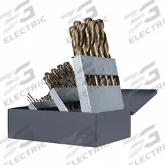 CLE-LINE Jobber Length Drill Bit Set: 25 Pc, 1 mm to 13 mm by 0.5 mm, 135° Split Point (MPN C21167). Key specifications — attr1236168: Metal Index.