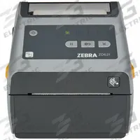 ZEBRA Desktop Printer: Direct Thermal, 4.09 in Max. Print Wd, 8 in/sec, Cutter Dispensing, ZD621 (MPN ZD6A042-D41F00EZ). Key specifications — Printer Series: ZD621; Screen Type: Push Button; Dispensing Style: Cutter; Printer Connectivity: Serial; Print Speed: 8 in/sec; Wire Communication: Wireless (wifi); Brand: ZEBRA.
