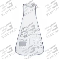 GLOBE SCIENTIFIC Erlenmeyer Flask: 1 L, Colorless, Conical, A, 11 Compatible with Stopper Size (MPN 8411000). Key specifications — Shape: Conical; Body Color: Colorless; Brand: GLOBE SCIENTIFIC; Compatible with Stopper Size: 11; USP Specification: Type I.