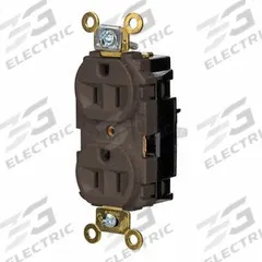 HUBBELL Receptacle: Duplex, 5-15, Brown, 125V AC, 15 A, 2 Pole / 3 Wire (MPN HBL5262ST)