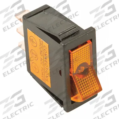 BATTERY DOCTOR Automotive Switch: Rocker Switch, SPST, 3 Connections, On/Off, Amber - Automotive Rocker Switches