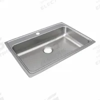 JUST MANUFACTURING Bowl Drop-In Sink: 31 in Overall Lg, 22 in Overall Wd, 5 1/2 in Bowl Dp, 1 Bowls (MPN SLFADA2231A554-J). Key specifications — Brand: JUST MANUFACTURING; Color Family: Silver/Gray.