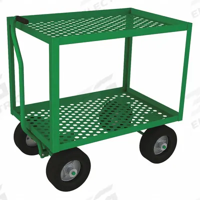 APPROVED VENDOR Wagon Truck: 1,000 lb Cap, 36 in L x 24 in W x 11 3/8 in H Deck, T-Shaped - Flow-Through Lipped Metal Deck Trucks