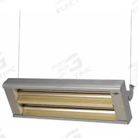 FOSTORIA Electric Infrared Heater: 7300W Watt Output, 480V AC, 1 Phase, Hardwired, 30° Beam Pattern (MPN 462-30-THA-480V). Key specifications — Wattage Output: 7300W; Voltage: 480V AC; Brand: FOSTORIA; Electrical Connection: Hardwired; Element Type: Quartz Lamp; Housing Color: Silver; Housing Material: Aluminum; Overall Dimensions - L x W x D: 46 in x 15 in x 11 in.