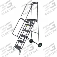 BALLYMORE Rolling Ladder: 10 ft Platform Ht, Unassembled, No Locking Mechanism, Steel, 16 in x 14 in (MPN FAWL-12-P). Key specifications — Brand: BALLYMORE; Color: Gray; Handrail Configuration: Double Handrails.