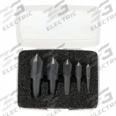CLEVELAND Countersink Set: 82°, 5 Pc, 1/4 in to 3/4 in, 4 Flute, Black Oxide High Speed Steel (MPN C00969). Key specifications — attr1301063: CLEVELAND.