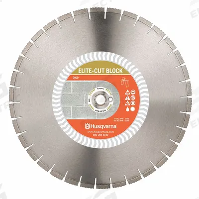 HUSQVARNA Diamond Saw Blade: Block/Stone, 20 in Blade Dia., 1 in Arbor Size, Wet/Dry - Masonry-Cutting Blades