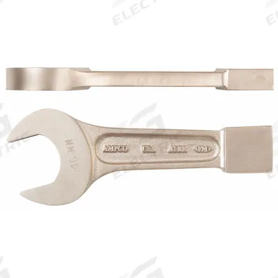 AMPCO Striking Wrench: Aluminum/Bronze, Natural, 1 5/8 in Head Size - SAE, Straight Handle, Nonsparking, Striking Open End Wrenches