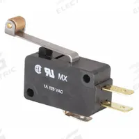 HONEYWELL Miniature Snap Action Switch: Roller Lever Actuator, 1NO/1NC, Quick Connect (MPN V7-7D17D8-207). Key specifications — AC Contact Rating: 1 A @ 125 V; Electrical Connection: Quick Connect; Series: V7; Brand: HONEYWELL.