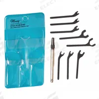 MOODY TOOL Open End Wrench Set: Alloy Steel, Black Oxide, 9 Tools, 30° Opening Angle (Deg.) (MPN 58-0143). Key specifications — attr309745: No; attr309746: Vinyl Pouch; attr309754: Black Oxide; attr309753: Alloy Steel; attr324938: MOODY TOOL.