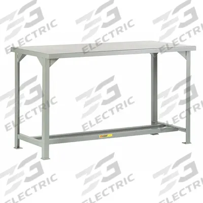 LITTLE GIANT Workbench: Fixed Ht, 84 in x 36 in, Gray, No Additional Components - Steel-Top Workbenches