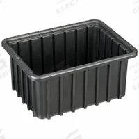 LEWISBINS Divider Box: 0.2 cu ft, 10 3/4 in x 8 1/4 in x 5 in, Lid Not Included, Plastic (MPN DC1050-SXL). Key specifications — Includes Dividers: Dividers Not Included; Includes Lid: Lid Not Included; Material: Plastic; Color: Black; Brand: LEWISBINS.