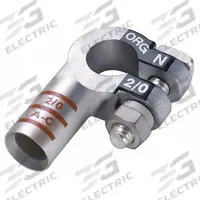 ECO-MAX Battery Terminal: Right Elbow, Crimp, 1/0 ga, Black Color, Positive, Copper/Tin (MPN 058430-1). Key specifications — Contact Material: Copper; Alignment: Right Elbow; Color Code: Black; Connection Type: Crimp; Gauge: 1/0 ga; Polarity: Positive; Brand: ECO-MAX.
