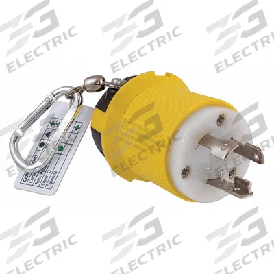 HUBBELL WIRING DEVICE-KELLEMS Circuit Tester: 125 V AC to 125 V AC, L5-30P, CAT I 125V - Receptacle Testers