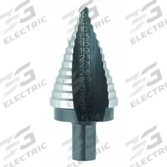 IRWIN Step Drill Bit: 5 mm to 35 mm, Black Oxide HSS, 3-Flats Shank (MPN 11105ZR). Key specifications — attr1234936: Not Impact Rated.