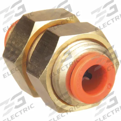 SMC Push-Fit Union Fitting: 1/8 in OD x 1/8 in OD Size, Push-to-Connect x Push-to-Connect - Polybutylene & Brass Tube Fittings