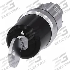 SIEMENS Keyed Selector Switch: 3 Position, 22 mm Panel Mounting Size, Series 3SU (MPN 3SU1050-5BL21-0AA0). Key specifications — Manufacturer Part Number: 3SU1050-5BL21-0AA0; Brand: SIEMENS; Switch Action: Maintained/Maintained/Maintained; Key Removal Position: Left.