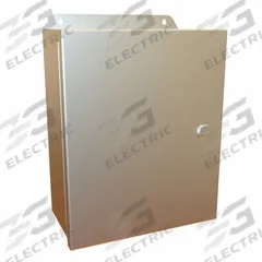 HAMMOND Electrical Enclosure: Stainless Steel, 10 in x 8 in x 4 in, NEMA 12/13/3R/4/4X, w/Panel (MPN EJ1084SS). Key specifications — Brand: HAMMOND; Closure Method: Latches; Enclosure Material: Stainless Steel; Knockouts: Not Included; Includes Inner Panel: with Inner Panel Included.