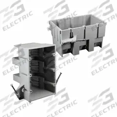 CANTEX Electrical Box: PVC, Nonmetallic Material & Nominal Size, 3 Gangs, 3 5/8 in Box Dp (MPN EZ53TN-HW). Key specifications — Brand: CANTEX; Bracket Style: Without Bracket; Clamp Style: Without Clamps.