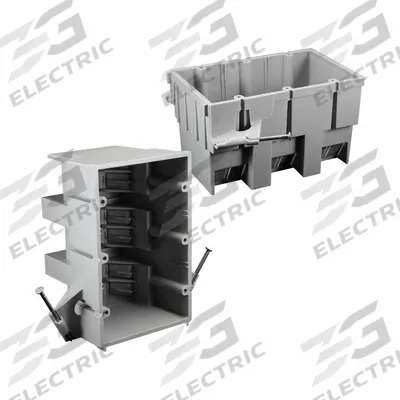 CANTEX Electrical Box: PVC, Nonmetallic Material & Nominal Size, 3 Gangs - Standard Electrical Boxes