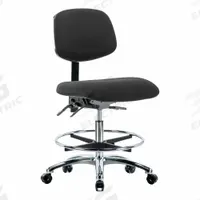 ESD Task Chair: Fabric, Armless, Ht Range 21 1/2 in to 29 in, 18 1/2 in Seat Wd, 17 in Seat Dp (MPN BR-ESD-FMBCH-CR-T0-A0-CF-EC-ESDBLK). Key specifications — Foot Support: Yes; Back Tilt Backward: 13.5°; Back Tilt Forward: 10.5°; Base Material: Aluminum; Brand: APPROVED VENDOR; Product Type: ESD Task Chair; ESD-Safe: ESD-Safe.