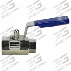 PARKER Manual Two-Way Ball Valve: 1/2 in, 316 Stainless Steel, Straight, FNPT x FNPT, Two-Piece (MPN HPBXB8FFHP). Key specifications — Brand: PARKER; Handle: Lever.