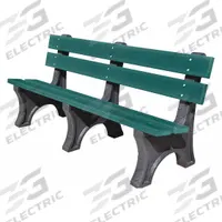 ULTRASITE Outdoor Bench: Colonial, 72 in Overall Lg, 33 1/2 in Overall Ht, Green, Black (MPN PB 6GRECOLE). Key specifications — Manufacturer Part Number: PB 6GRECOLE; Brand: ULTRASITE; Frame Color: Black; Product Type: Outdoor Bench; Seat Color: Green; Series: Colonial.
