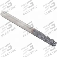 CLEVELAND Ball End Mill: Carbide, TiAlN Coated, 4 Flute, 1/4" Mill Dia, 1" LOC, 4" OAL (MPN C83537)