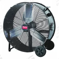 DAYTON Portable Fan: 42 in Blade Dia, 115V AC, Mobile, 3/4 hp, Direct Drive, Steel (MPN 45LW12). Key specifications — Mobility: Mobile; Voltage: 115V AC; Brand: DAYTON.