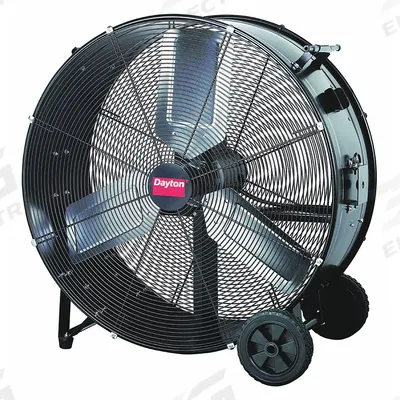 Dayton Portable Fan: 42 in Blade Dia, 115V AC, Mobile, 3/4 hp, Direct Drive - Standard Industrial Floor Fans