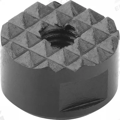 KIPP Through-Hole Insert w/Serrated Face: 16 mm Dia, M6, 10 mm Ht - Through-Hole Tapped Steel Inserts with Serrated Face
