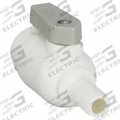 PARKER Manual Two-Way Ball Valve: 3/8 in, Polypropylene, Straight, Push x Barb, One-Piece, Lever (MPN LFPP6VUCPB6). Key specifications — Brand: PARKER; Handle: Lever.