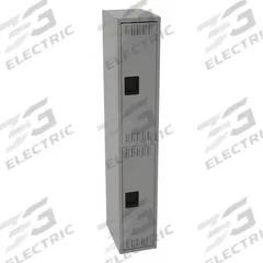 TENNSCO Wardrobe Locker: 12 in x 18 in x 36 in, Louvered, 2 Tiers, 1 Units Wide, Padlock Hasp, Steel (MPN DTS-121836-AMG). Key specifications — Brand: TENNSCO; Locker Color: Medium Gray; Door Type: Louvered; Locker Material: Steel; Assembled: Assembled; Number Plate Included: Yes.