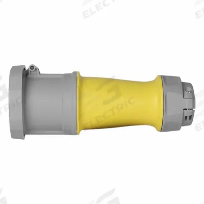 LEVITON Pin and Sleeve Connector: Yellow, 120/208V AC, Three Phase, 100 A, 4 Pole - Washdown-Rated Connectors