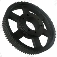 APPROVED VENDOR Timing Belt Pulley: Curvilinear, Bushed, For HTD Timing Belt Section, 112 Teeth (MPN QD112-14M-55). Key specifications — Brand: APPROVED VENDOR; Finish: Black Oxide; For Belt Series: PowerGrip® HTD®; For Bushing Size: F.
