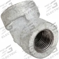 APPROVED VENDOR Metal Pipe Elbow: 45° Elbow, 1 1/2 in x 1 1/2 in, Malleable Iron (MPN 1LBK3)