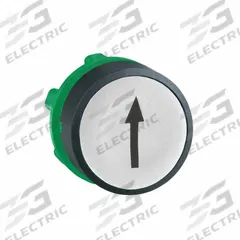 SCHNEIDER Flush Push Button: 22 mm Mounting Size, Non-Metallic, Momentary (MPN ZB5AA334). Key specifications — Brand: SCHNEIDER; Action: Momentary; Legend: Up Arrow; Series: XB5; Push Button Material Type: Non-Metallic.