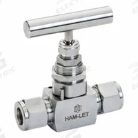 HAM-LET SS Screwed Bonnet Needle Valve: Inline Valve Body, 316 Stainless Steel, Screw-In Bonnet, Tee (MPN H-99S-00-SS-L-NR-1/2). Key specifications — For Media: Liquid; Standards: ISO 2006(E); Brand: HAM-LET; Valve Series: H99; Stem Type: Non-Rotating; Connection Type - Side 1: Let-Lok; Connection Type - Side 2: Let-Lok; Connection Type: Let-Lok x Let-Lok.