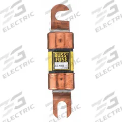 BUSSMANN Forklift Limiter Fuse: ALS Series, Bolt-On, Gen Purpose, 400 A, 48 V DC, Non-Indicating (MPN ALS-400B). Key specifications — Brand: BUSSMANN; Series: ALS.
