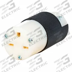 HUBBELL Straight Blade Connector: 6-15R, 250V AC, 15 A, 2 Pole, 3 Wire, Black/White (MPN HBL5669CST)