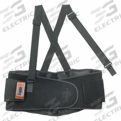 PROFLEX BY ERGODYNE Back Support: Universal, Includes Suspenders, Hook-and-Loop (MPN 1400UN). Key specifications — Includes Suspenders: Includes Suspenders; Features: Lumbar Support; Material: Polypropylene; Closure: Hook-and-Loop; Color: Black; Suspender Attachment: Detachable; Brand: PROFLEX BY ERGODYNE.