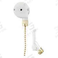 GARDNER BENDER Pull Chain Switch (MPN GSW-34). Key specifications — Product Type: Pull Chain Switch; Brand: GARDNER BENDER; Manufacturer Part Number: GSW-34; Contact Form: SP3T; Metal Finish: Brass; Switch Function Configuration: Off/On/On/On.