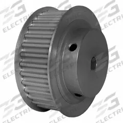 DAYTON Timing Pulley: Modified Curvilinear, Fixed, For GT Timing Belt Section, For 15 mm Belt Wd (MPN 34-5P15-6FA3). Key specifications — Brand: DAYTON; Finish: Clear Anodized; For Belt Series: Powerhouse®.