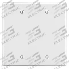 HUBBELL Wall Plate: Blank, 2 Gang, White, Std Size (MPN P23W). Key specifications — Brand: HUBBELL; Material: Polycarbonate.