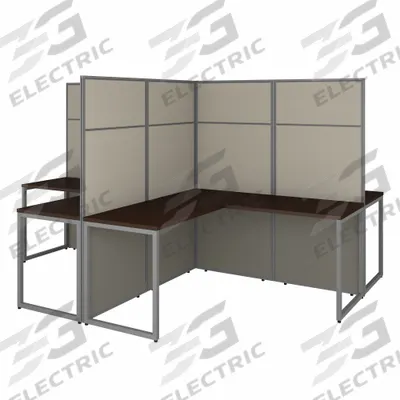 BUSH BUSINESS FURNITURE Modular Cubicle Workstation: 66 in Overall Ht, 119 in Overall Wd - Office Cubicles with Privacy Panels